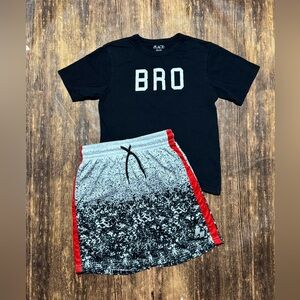 Place Bro Black Shirt with Designed Shorts size 5/6